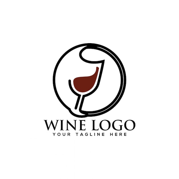 Modèle vectoriel de vin Logo