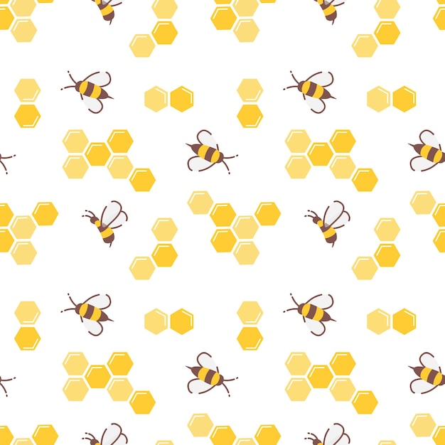 Modèle vectorielle continue avec des abeilles et des nids d'abeilles