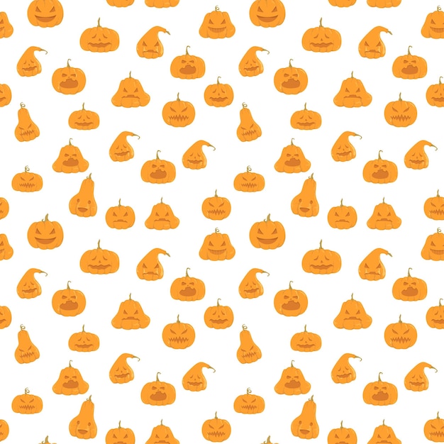 Modèle Vectorielle Continue De Citrouilles Pour Décor D'halloween. Illustration Sur Un Fond Blanc