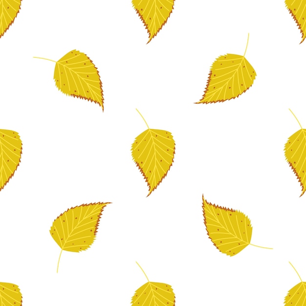 Vecteur modèle vectorielle continue de feuilles de bouleau automne