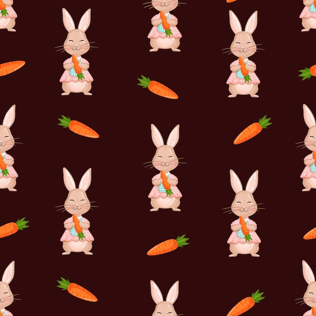 Modèle vectorielle continue avec lapin et carottes