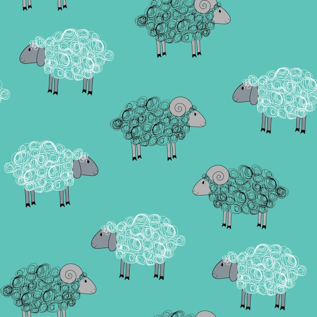 Modèle Vectorielle Continue Avec Des Moutons Et Des Moutons