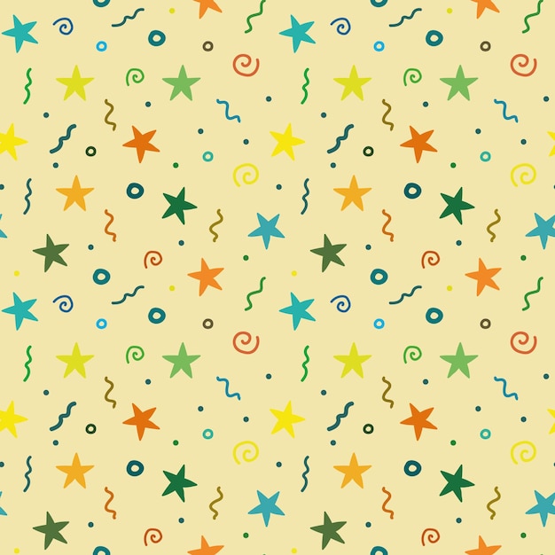 Modèle Vectorielle Continue Vintage Avec étoiles Points De Cercles De Confettis Festifs