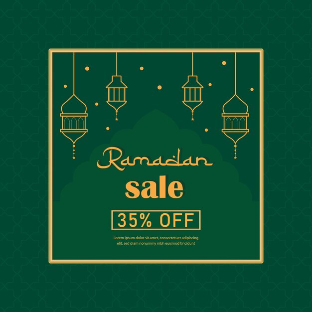 Vecteur modèle de vente du ramadan à 35 % de réduction.