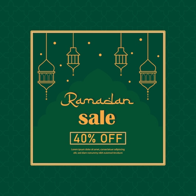 Vecteur modèle de vente du ramadan à 40 % de réduction.