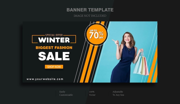 Modèle de vente d'hiver Page de destination de Banner Flyer Stories