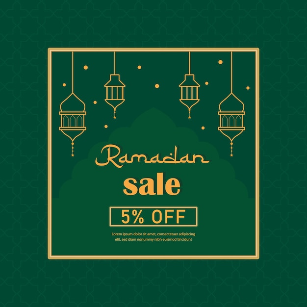 Vecteur modèle de vente ramadan 5% de réduction.