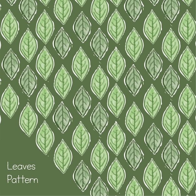 Modèle vert de feuilles de dessin à la main