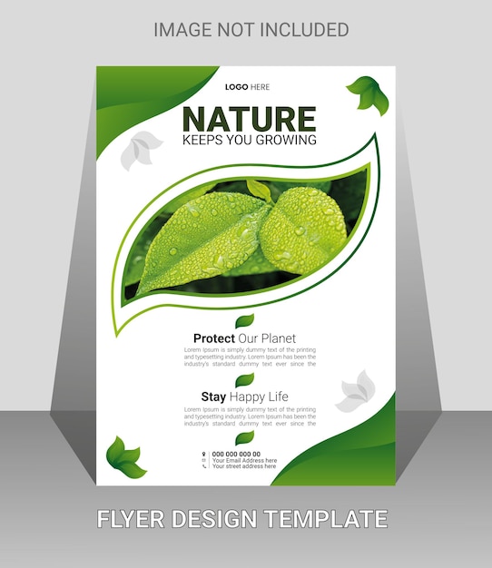 Vecteur modèle vertical de flyer nature vecteur environnement gratuit