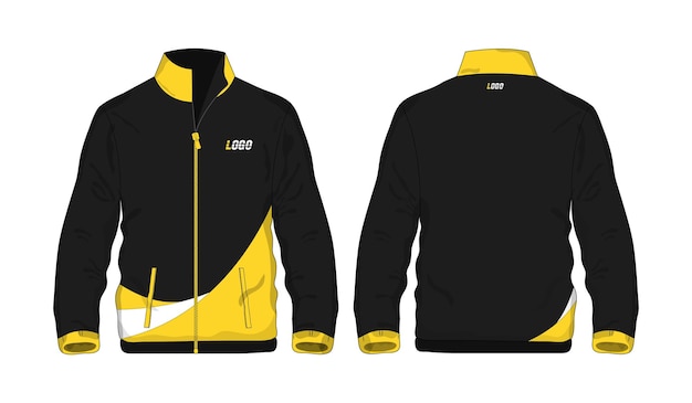 Modèle De Veste De Sport Jaune Et Noir Pour La Conception Sur Fond Blanc. Illustration Vectorielle Eps 10.