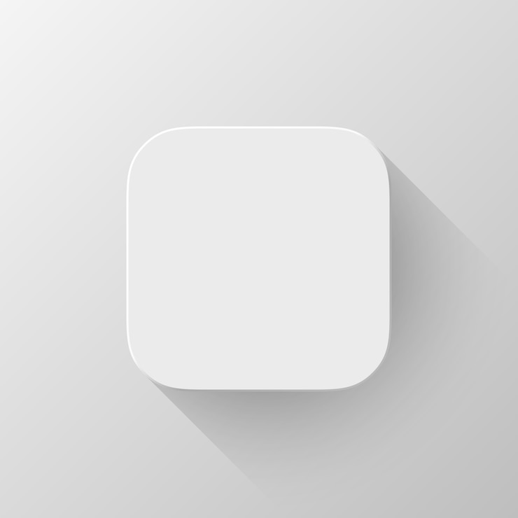 Vecteur modèle vierge d'icône d'application technologique blanche