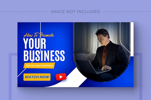 Modèle de vignette de chaîne youtube plat abstrait entreprise