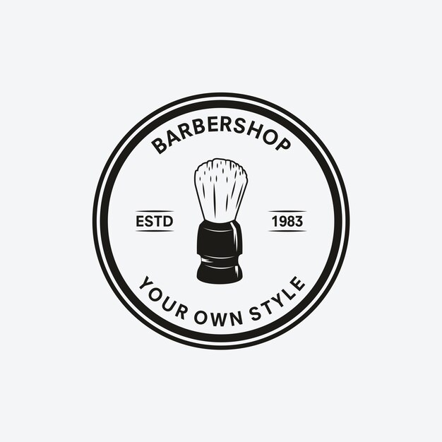 Modèle vintage de barbier sur fond blanc isolé
