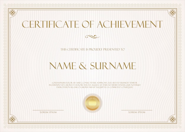 Modèle vintage rétro de certificat ou de diplôme