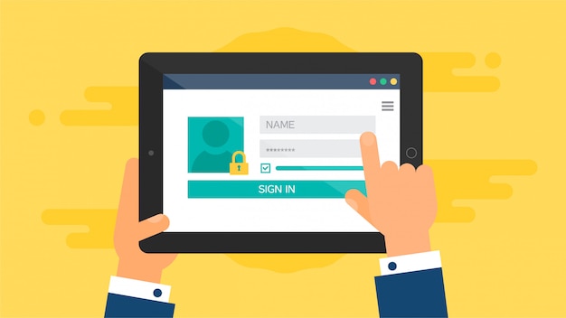 Modèle Web de formulaire de connexion à la tablette