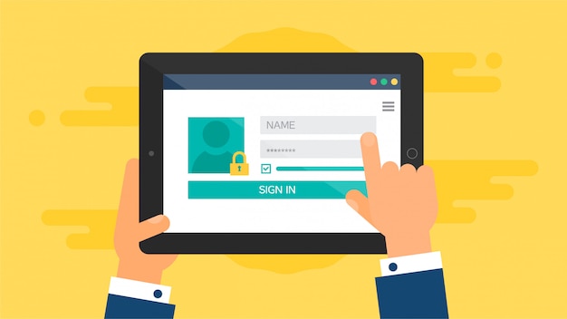Modèle Web De Formulaire De Connexion à La Tablette