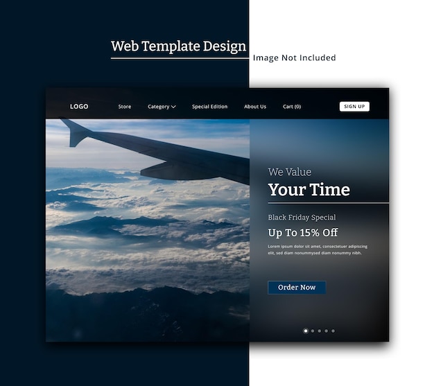 Modèle Web de mode ou page de destination avec conception de l'interface utilisateur de conception de glassmorphisme