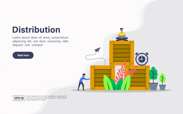 Modèle Web De Page De Destination Pour La Distribution