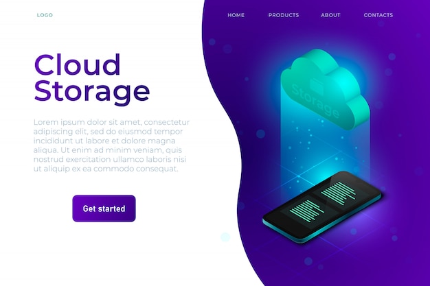 Modèle Web De Stockage Cloud