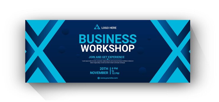 Vecteur modèle de webinaire d'atelier sur les médias sociaux et le marketing en ligne