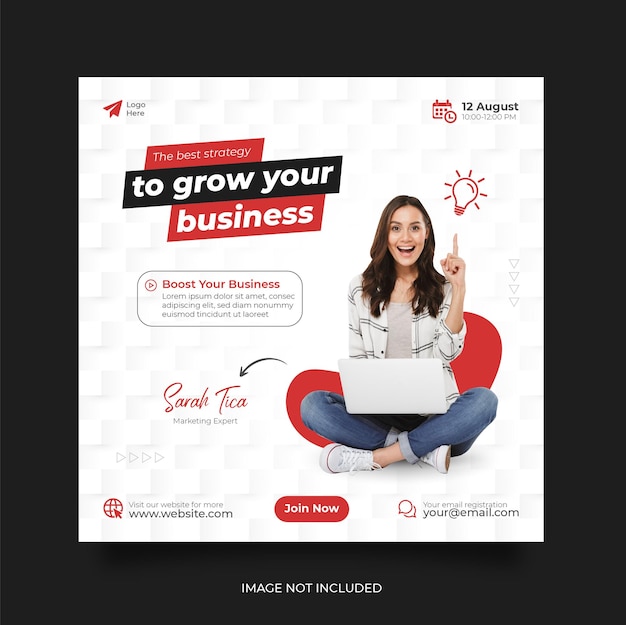 Modèle de webinaire en direct de marketing numérique et de post sur les médias sociaux d'entreprise