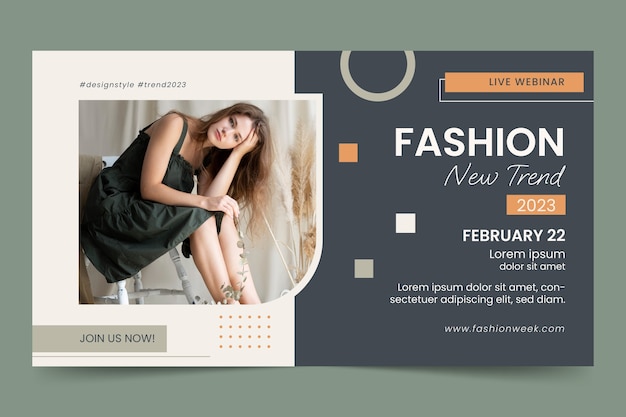 Modèle de webinaire sur les tendances de la mode design plat