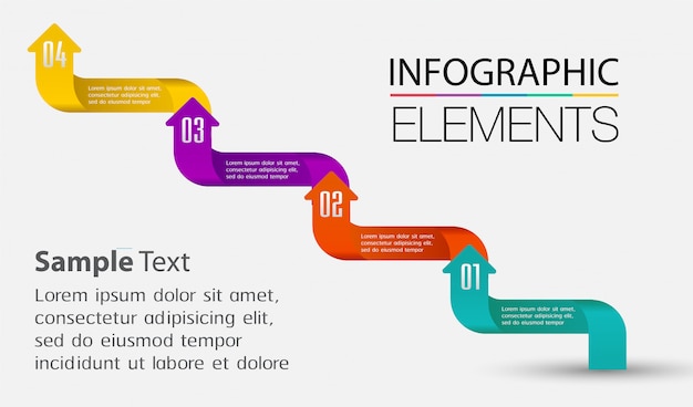 Modèle De Zone De Texte Flèche, Bannière Infographie, Calendrier