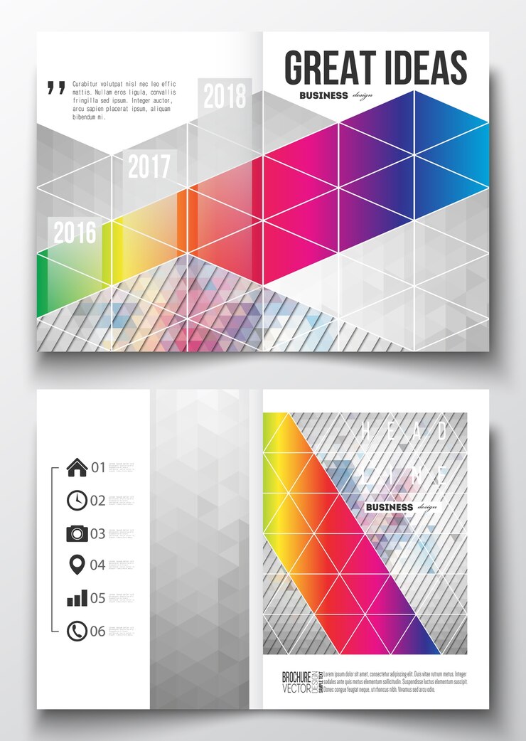Vecteur modèles a4 pour brochure avec arrière-plans polygonaux