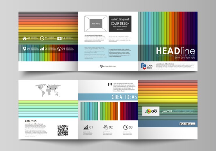 Vecteur modèles d&#39;affaires pour les brochures triples carrés