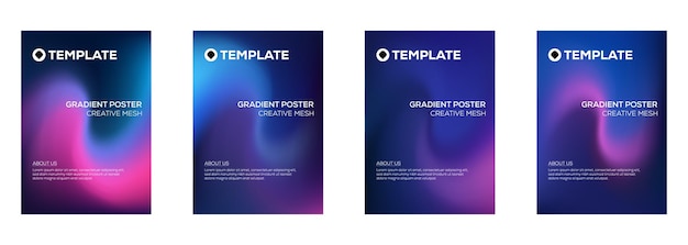 Modèles d'affiches gradients Design de maille créatif Moderne