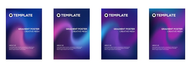 Des modèles d'affiches gradients Des modèles de mailles créatives Des schémas de couleurs modernes
