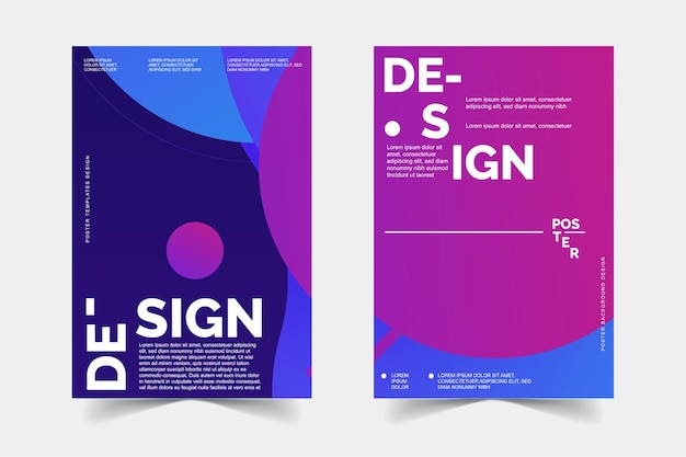 Des modèles d'arrière-plan d'affiche en couleur violette abstraite