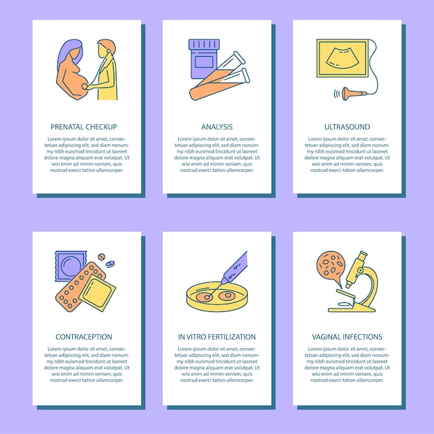 Vecteur modèles de bannière de gynécologie et d'obstétrique