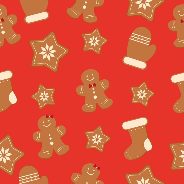 Modèles avec biscuits de pain d'épice de Noël. Graphiques vectoriels