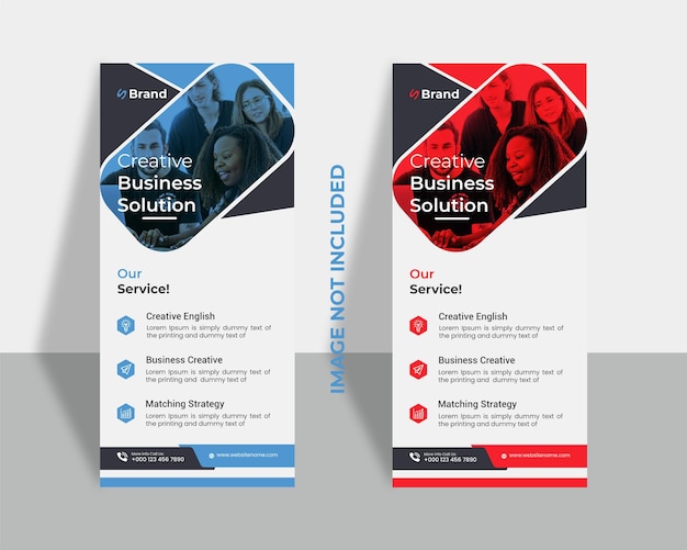 Modèles de carte de support d'entreprise moderne ou de flyer dl