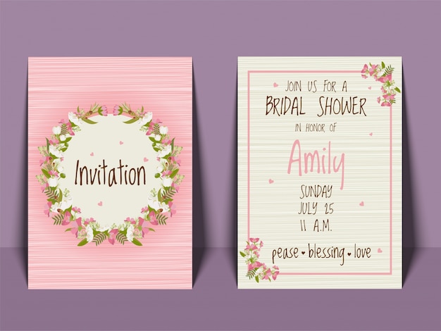 Modèles De Cartes D'invitation De Douche Nuptiale