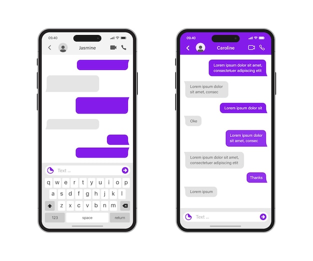 Modèles De Chat D'applications Mobiles Pour Smartphones