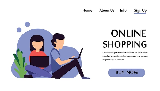 Modèles de conception de pages Web pour les achats en ligne et le marketing numérique. Concepts d'illustration vectorielle moderne pour le développement de sites Web et de sites Web mobiles