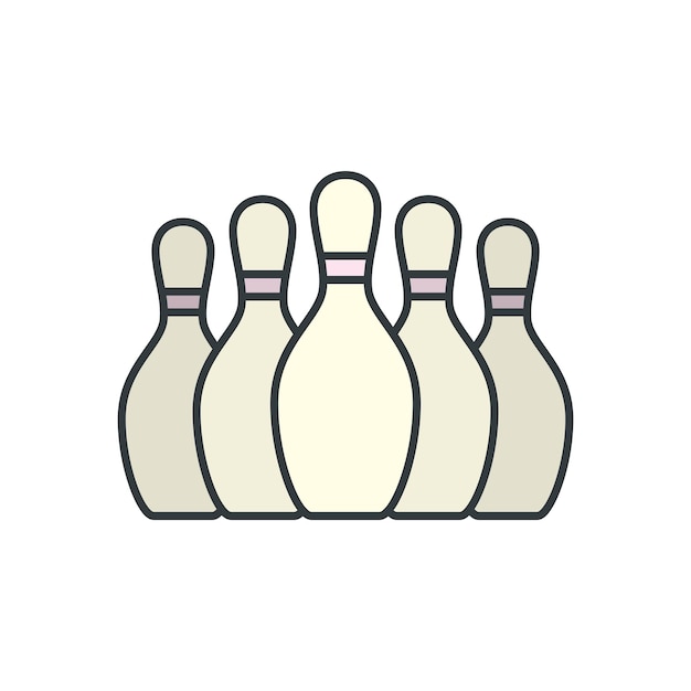 Vecteur des modèles de conception vectorielle d'icônes de bowling simples et modernes