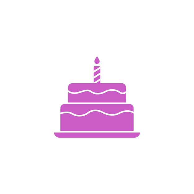 Des modèles de conception vectorielle d'icônes de gâteau d'anniversaire concept simple et moderne