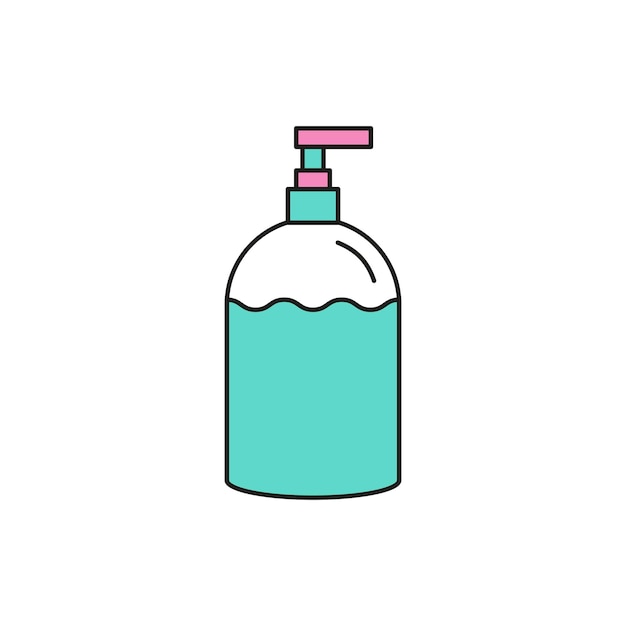 Les modèles de conception vectorielle des icônes de la salle de bain à savon liquide sont simples et modernes