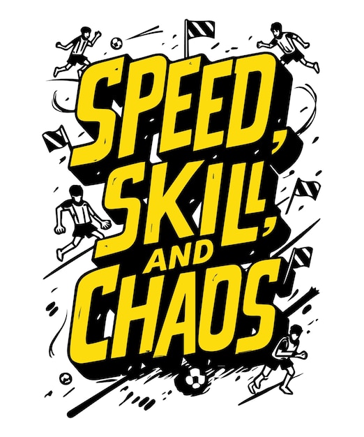 Des modèles de conception vectorielle de t-shirts de typographie Speed Skill et Chaos