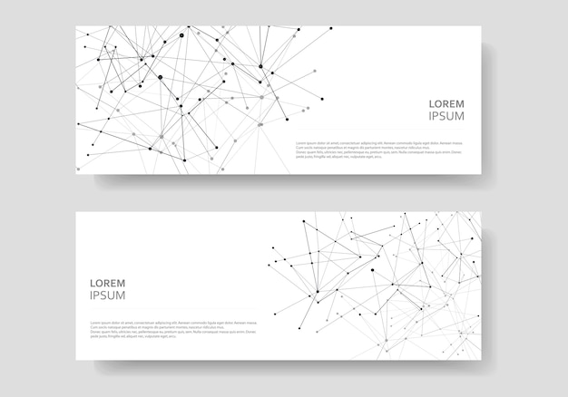 Modèles De Couverture Abstraite Fond Géométrique Moderne Avec Lignes Et Points Connectés