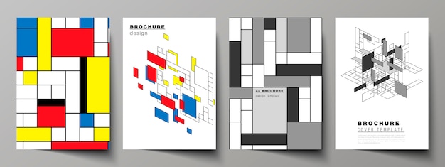 Modèles de couverture moderne de format A4 pour brochure, abstrait polygonale