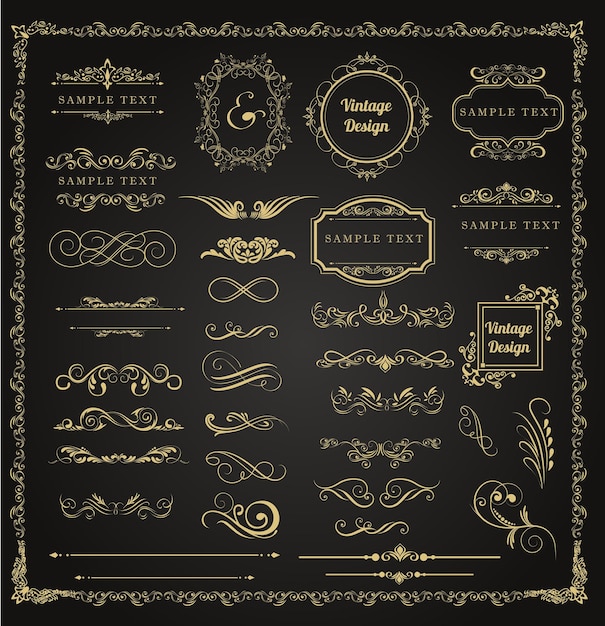 Des modèles décoratifs, des formes tourbillonnantes symétriques élégantes.