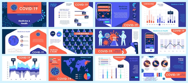 Modèles De Diapositives De Présentation De Coronavirus à Partir D'éléments Infographiques