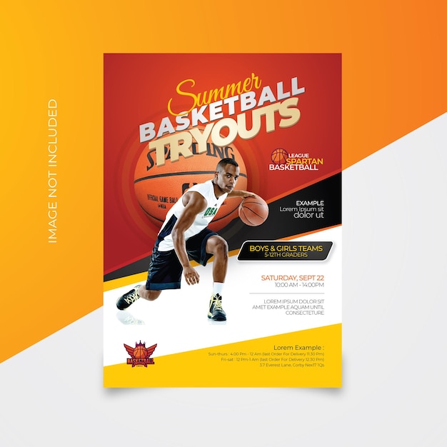 Modèles De Flyer D'essais De Basket-ball