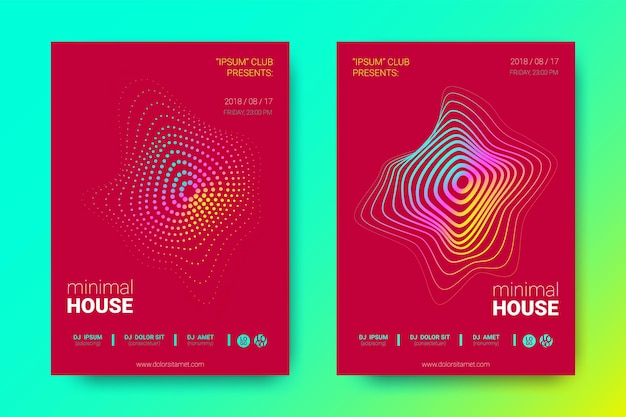 Modèles de flyers sonores électroniques définis pour le festival de musique