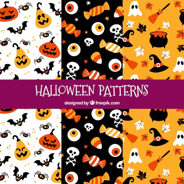 Modèles de halloween drôles avec des éléments