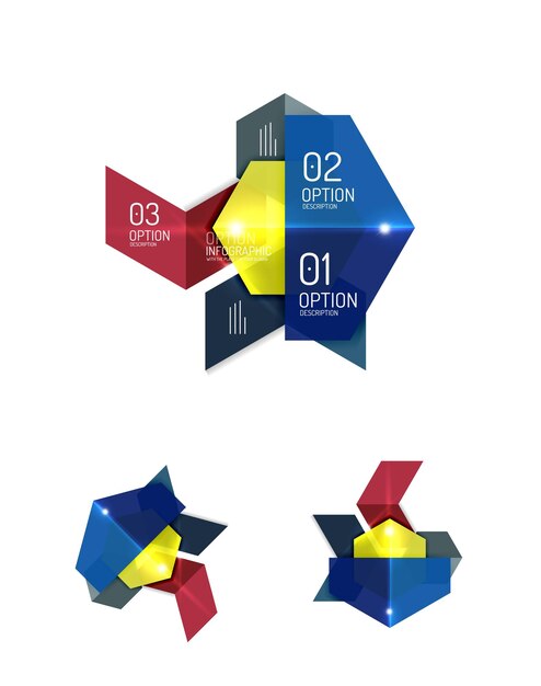 Modèles d'infographie géométrique papier abstrait